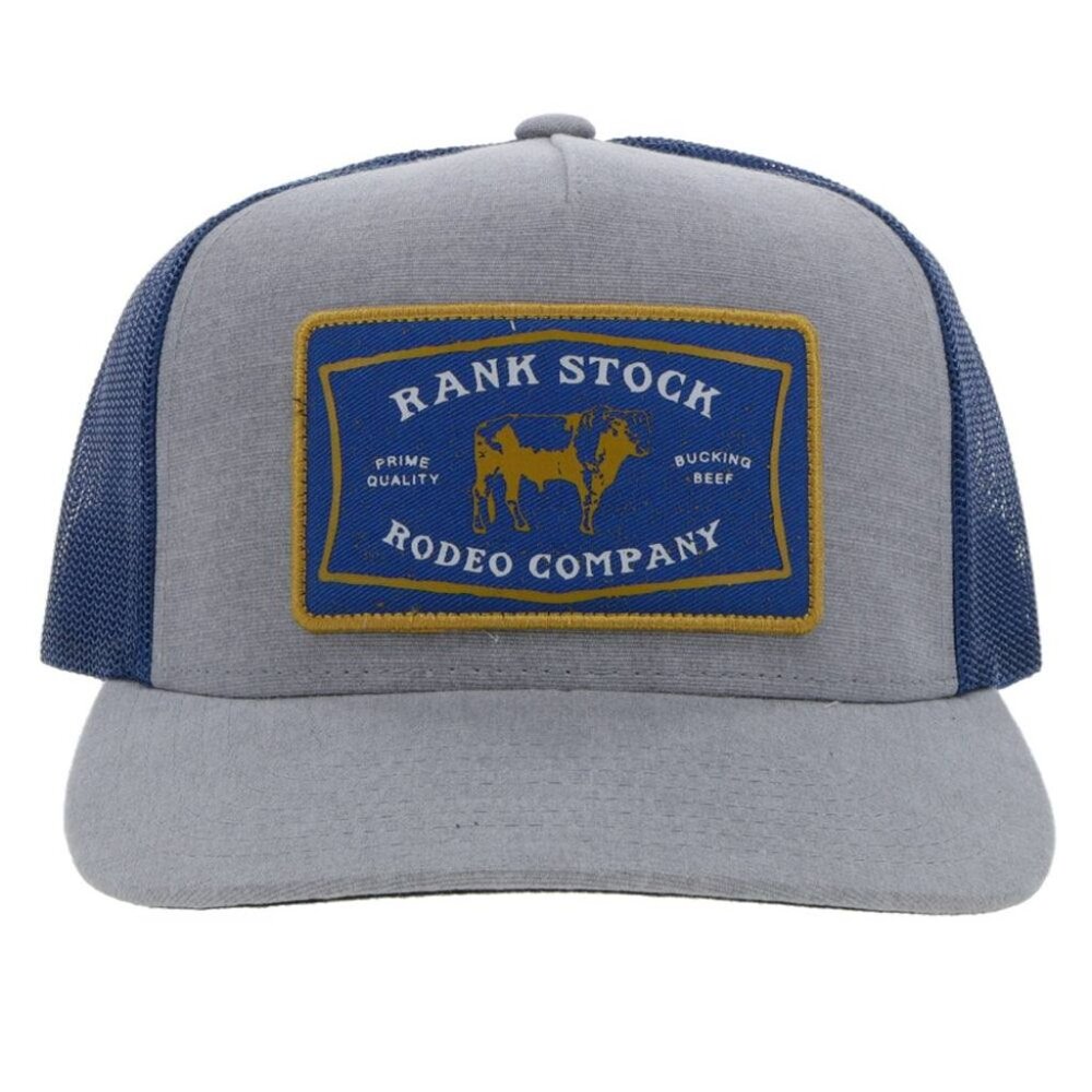 Hooey Rank Stock Patch Grey and Blue Snapback Cap
